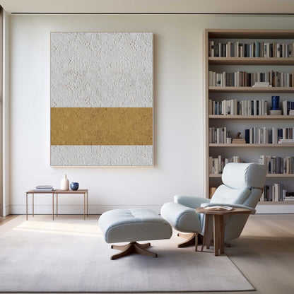 Elegant Modern Minimalist Oil Painting in Neutral Tones for Home Decor