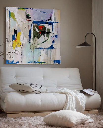 Colorful Abstract Oil Painting for Modern Home Décor