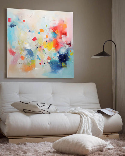 Vibrant Abstract Oil Painting for Modern Home Decor and Artistic Inspiration