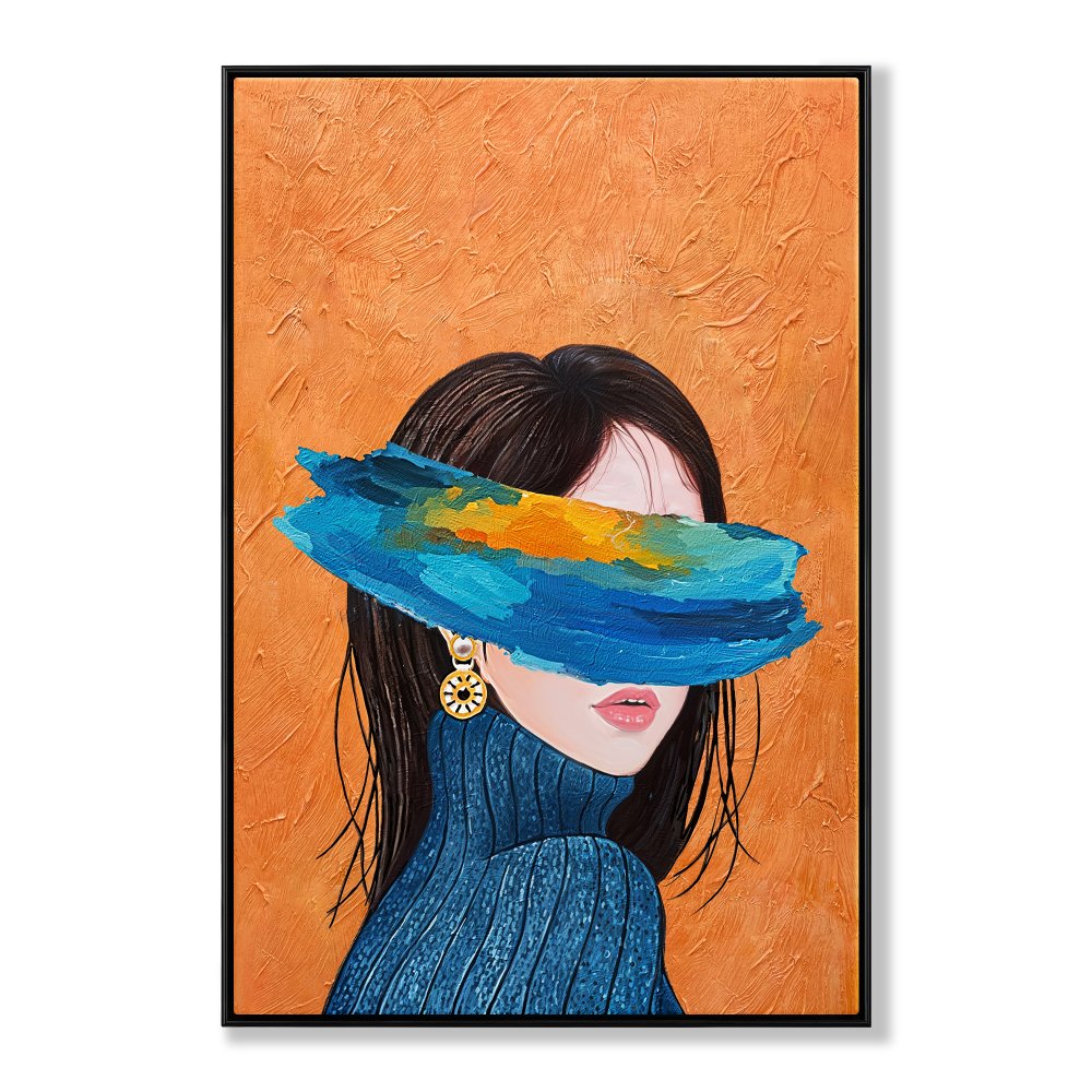 Abstract Portrait with Colorful Brush Strokes and Modern Aesthetic