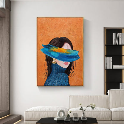 Abstract Portrait with Colorful Brush Strokes and Modern Aesthetic