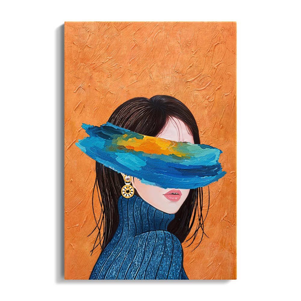 Abstract Portrait with Colorful Brush Strokes and Modern Aesthetic