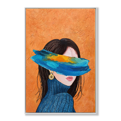 Abstract Portrait with Colorful Brush Strokes and Modern Aesthetic