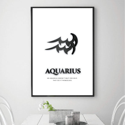 Aquarius Abstract Art - Modern Black Canvas Oil Painting for Home Décor