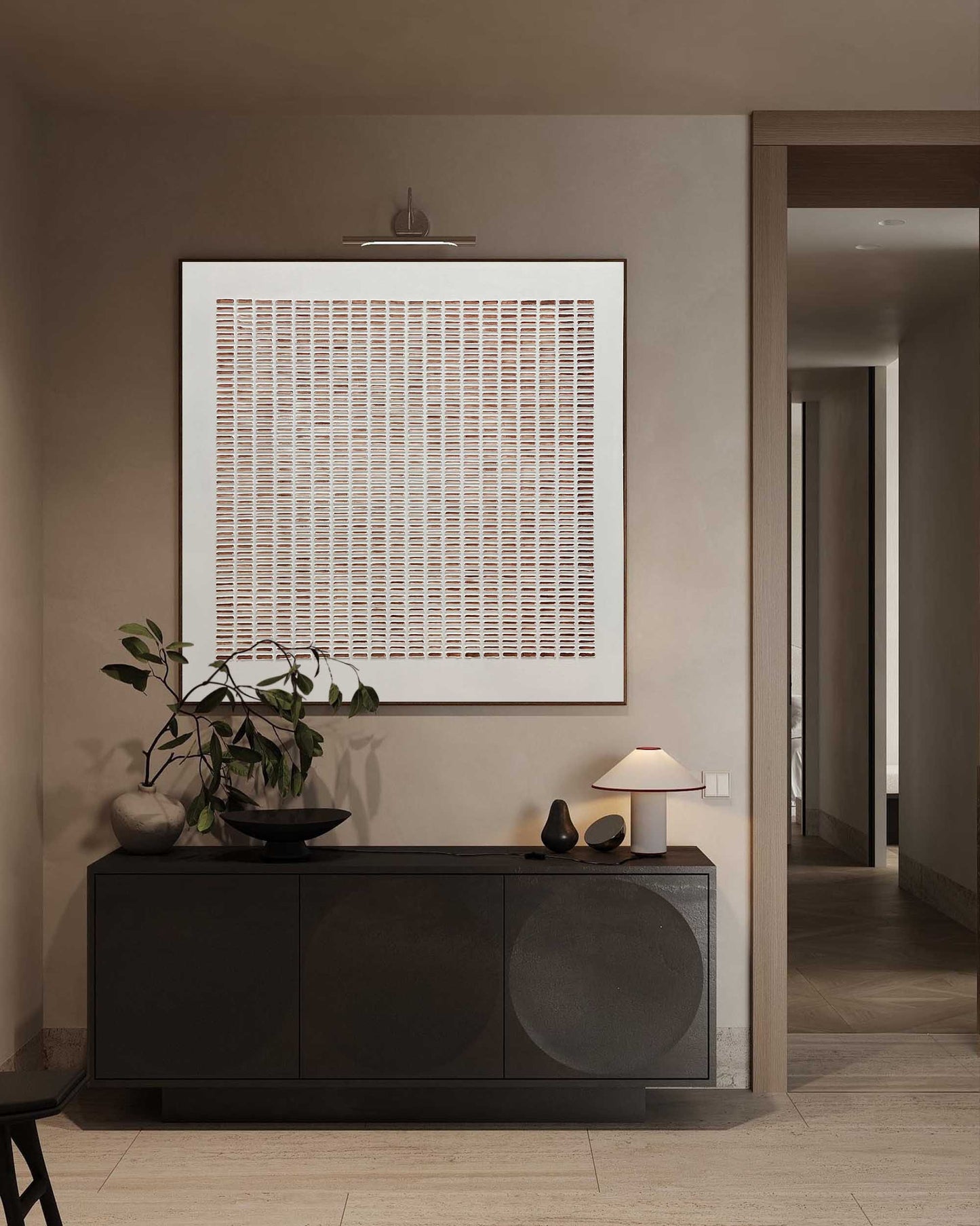 Elegant Wabi-Sabi Oil Painting for Modern Minimalist Home Decor