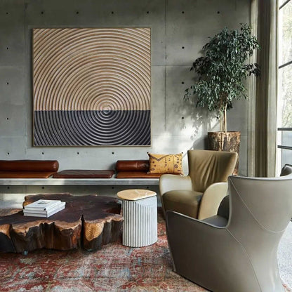 Modern Wabi-Sabi Circular Wall Art for Minimalist Home Decor