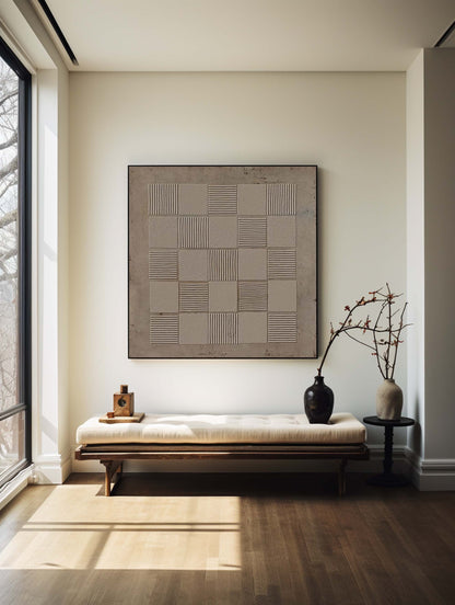 Elegant Wabi-Sabi Minimalist Oil Painting for Modern Home Decor