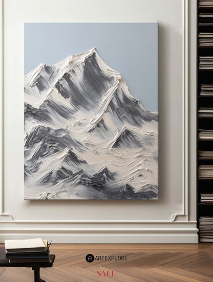 Contemporary Abstract Mountain Oil Painting for Modern Decor