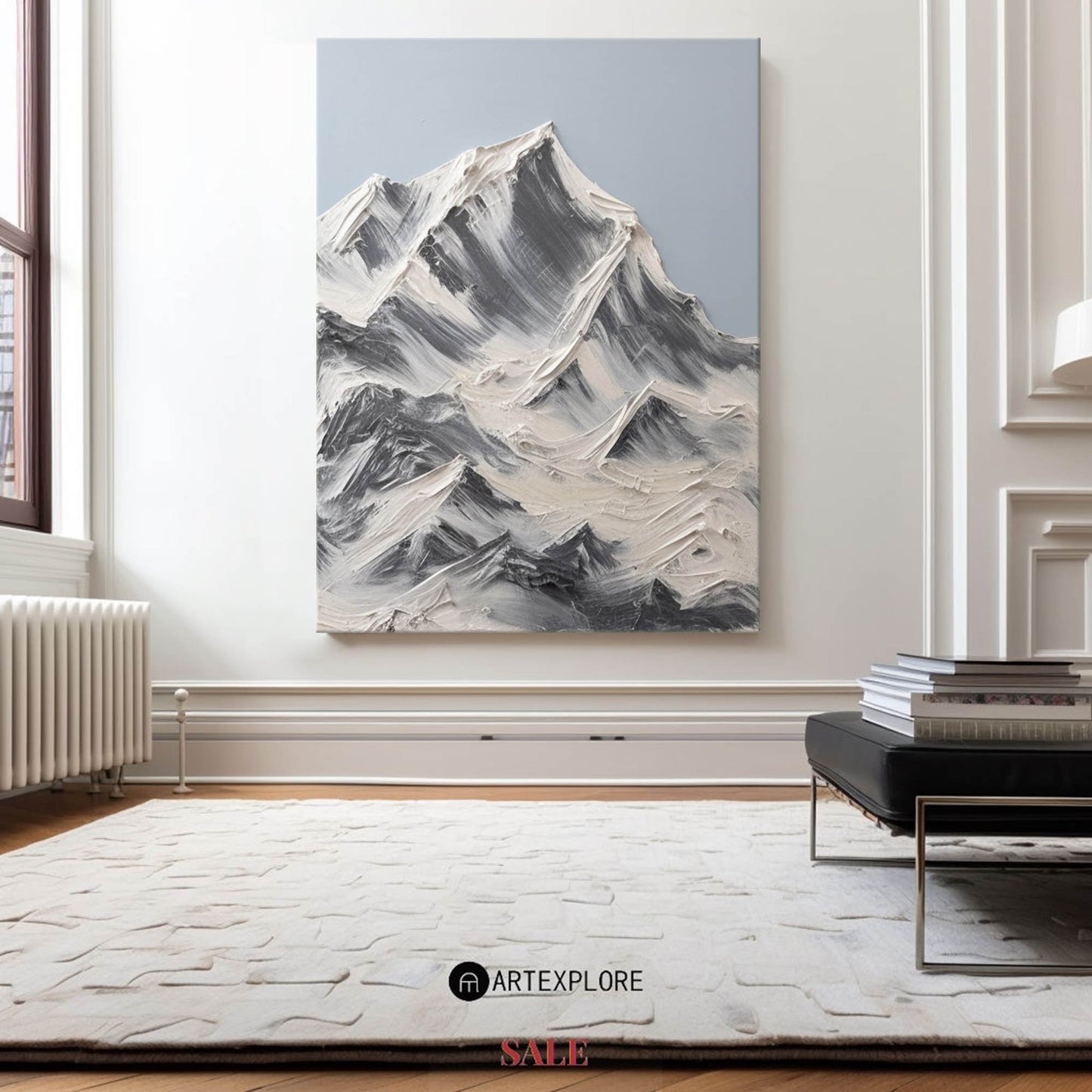 Contemporary Abstract Mountain Oil Painting for Modern Decor