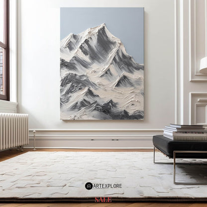 Contemporary Abstract Mountain Oil Painting for Modern Decor