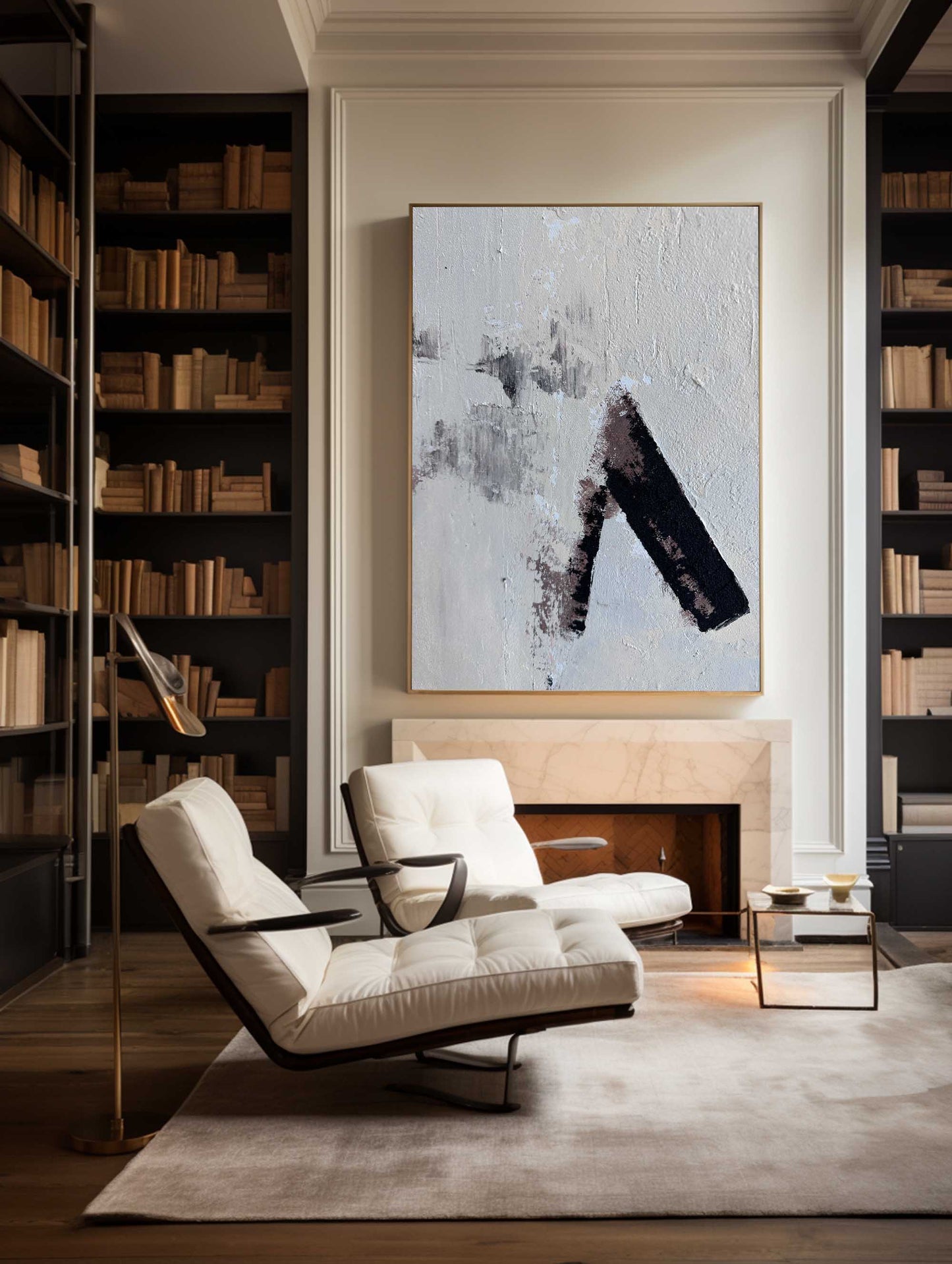 Contemporary Abstract Oil Painting with Bold Textures and Subtle Color Palette