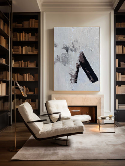 Contemporary Abstract Oil Painting with Bold Textures and Subtle Color Palette