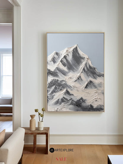 Contemporary Abstract Mountain Oil Painting for Modern Decor