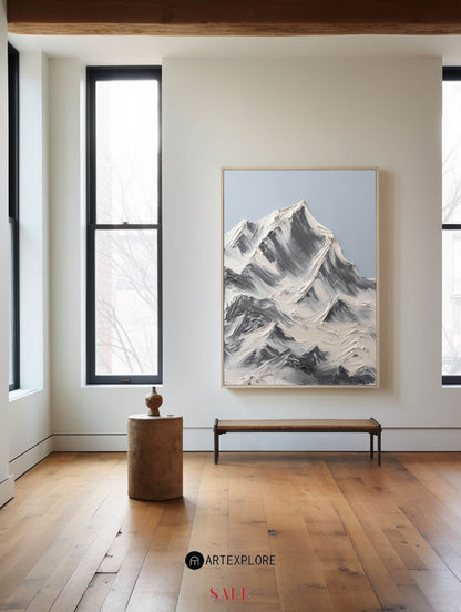 Contemporary Abstract Mountain Oil Painting for Modern Decor