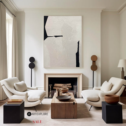 Contemporary Monochrome Abstract Art for Modern Home Decor