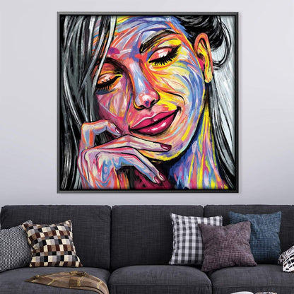 Vibrant Abstract Woman Oil Painting for Artistic Home Decor