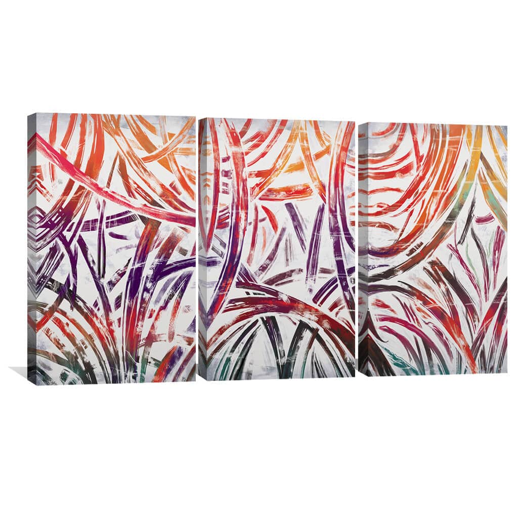 Vibrant Abstract Oil Painting Trio for Modern Home Aesthetic