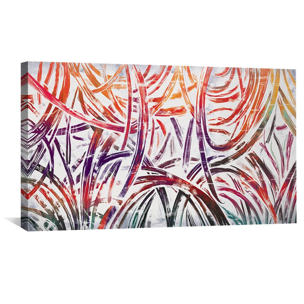 Vibrant Abstract Oil Painting - Colorful Swirls for Modern Home Décor