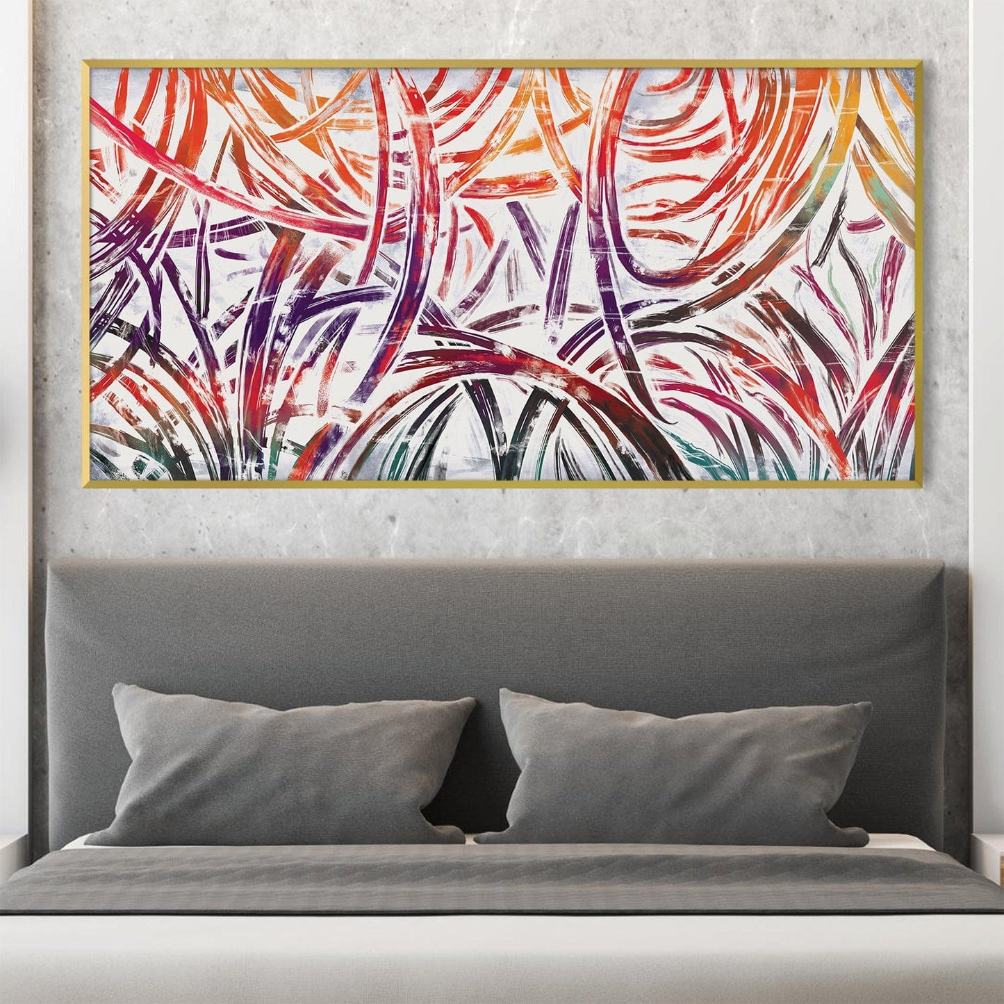 Vibrant Abstract Oil Painting - Colorful Swirls for Modern Home Décor