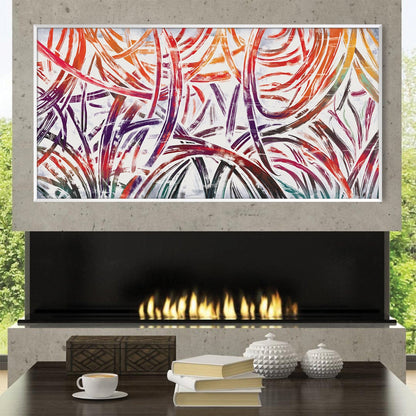 Vibrant Abstract Oil Painting - Colorful Swirls for Modern Home Décor