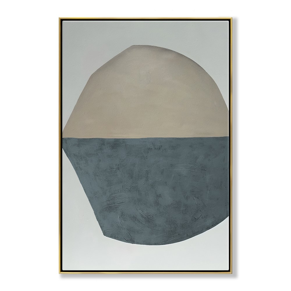 Contemporary Abstract Oil Painting in Earthy Tones for Modern Home Decor