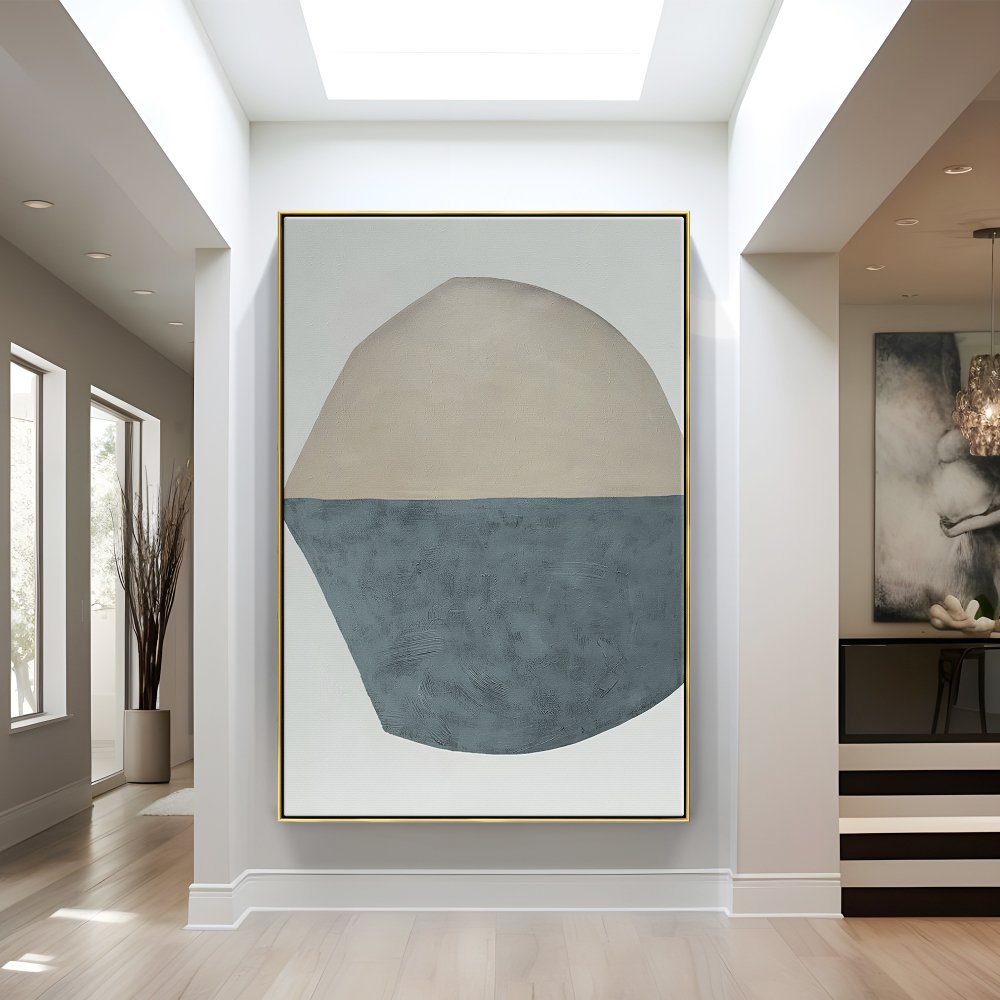 Contemporary Abstract Oil Painting in Earthy Tones for Modern Home Decor