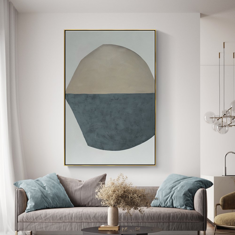 Contemporary Abstract Oil Painting in Earthy Tones for Modern Home Decor