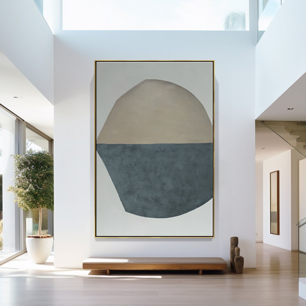 Contemporary Abstract Oil Painting in Earthy Tones for Modern Home Decor