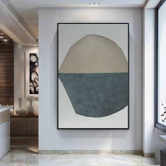 Contemporary Abstract Oil Painting in Earthy Tones for Modern Home Decor
