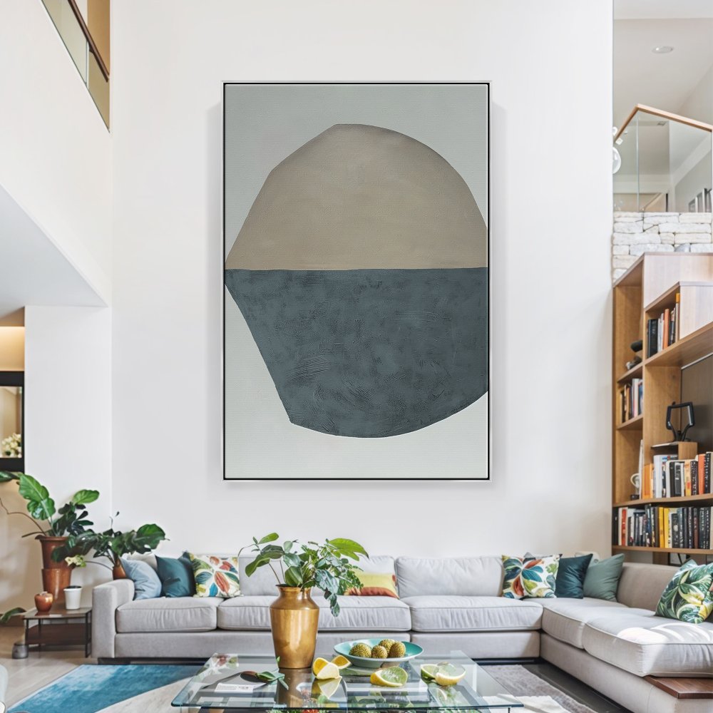 Contemporary Abstract Oil Painting in Earthy Tones for Modern Home Decor