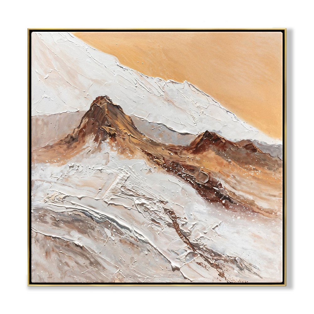 Serene Atacama Landscape: Abstract Desert Oil Painting for Modern Home Decor