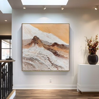 Serene Atacama Landscape: Abstract Desert Oil Painting for Modern Home Decor