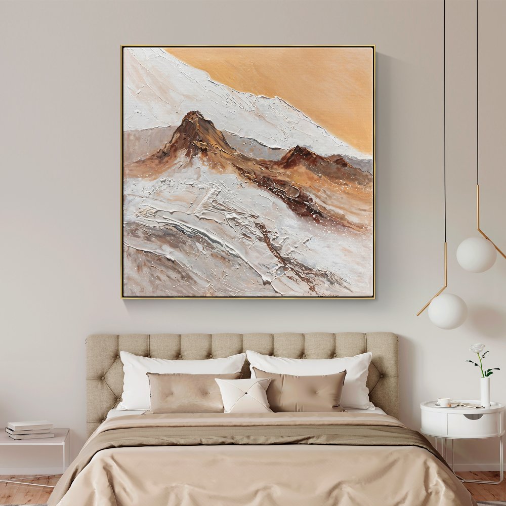 Serene Atacama Landscape: Abstract Desert Oil Painting for Modern Home Decor