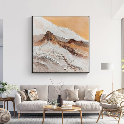 Serene Atacama Landscape: Abstract Desert Oil Painting for Modern Home Decor