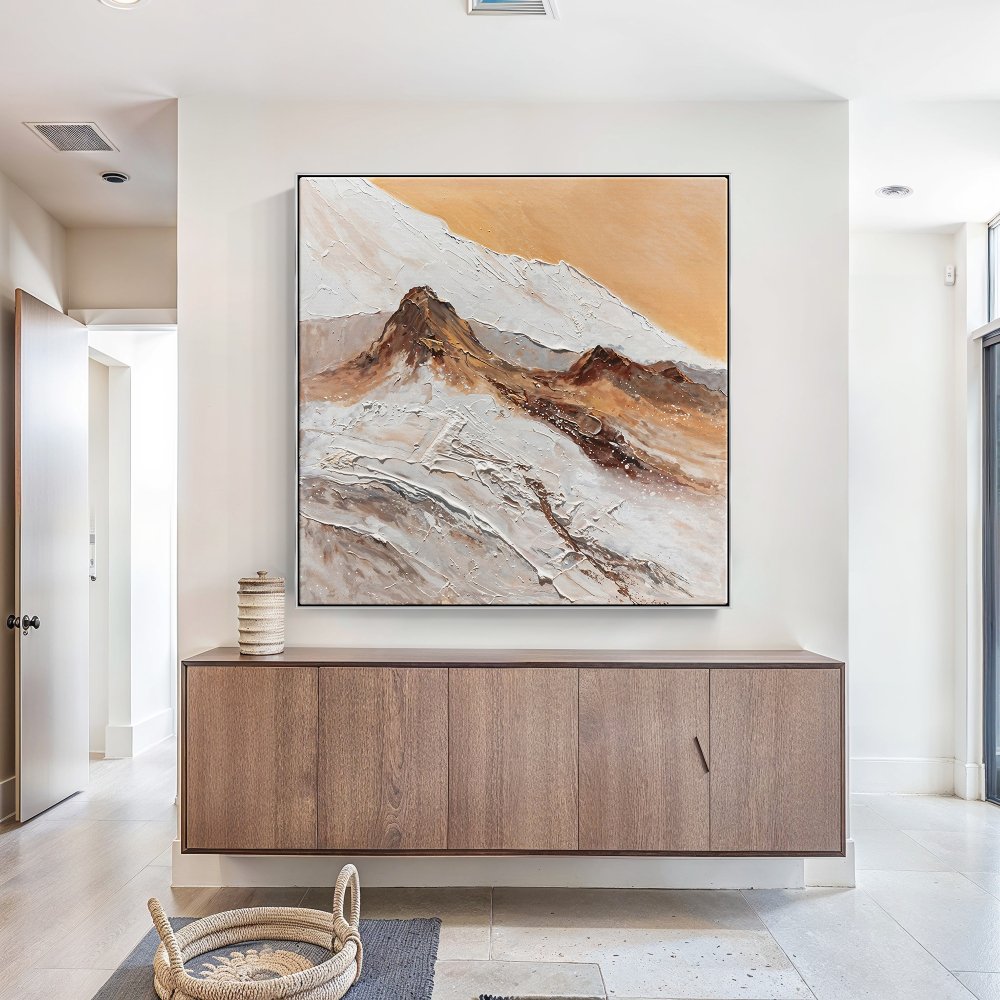 Serene Atacama Landscape: Abstract Desert Oil Painting for Modern Home Decor