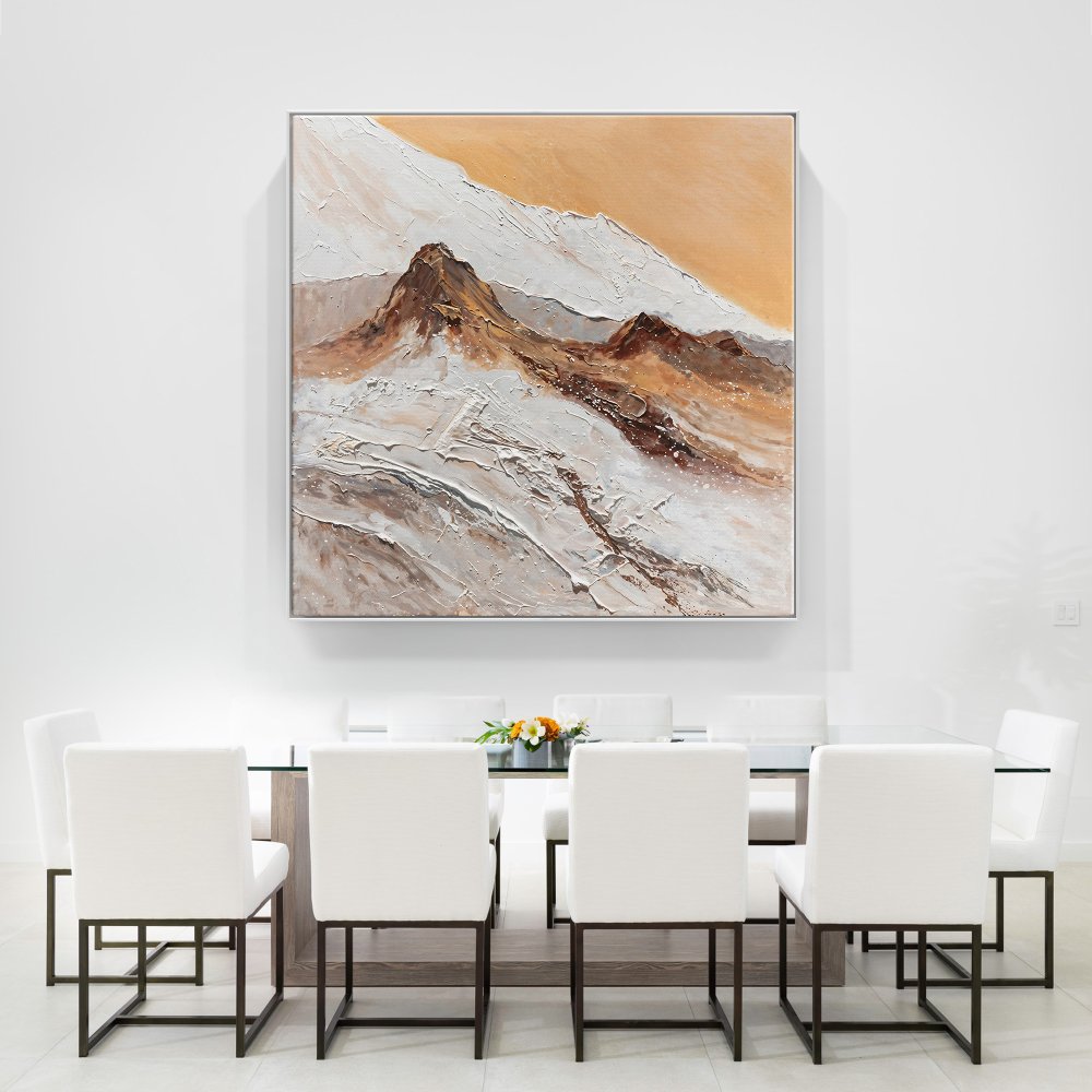 Serene Atacama Landscape: Abstract Desert Oil Painting for Modern Home Decor