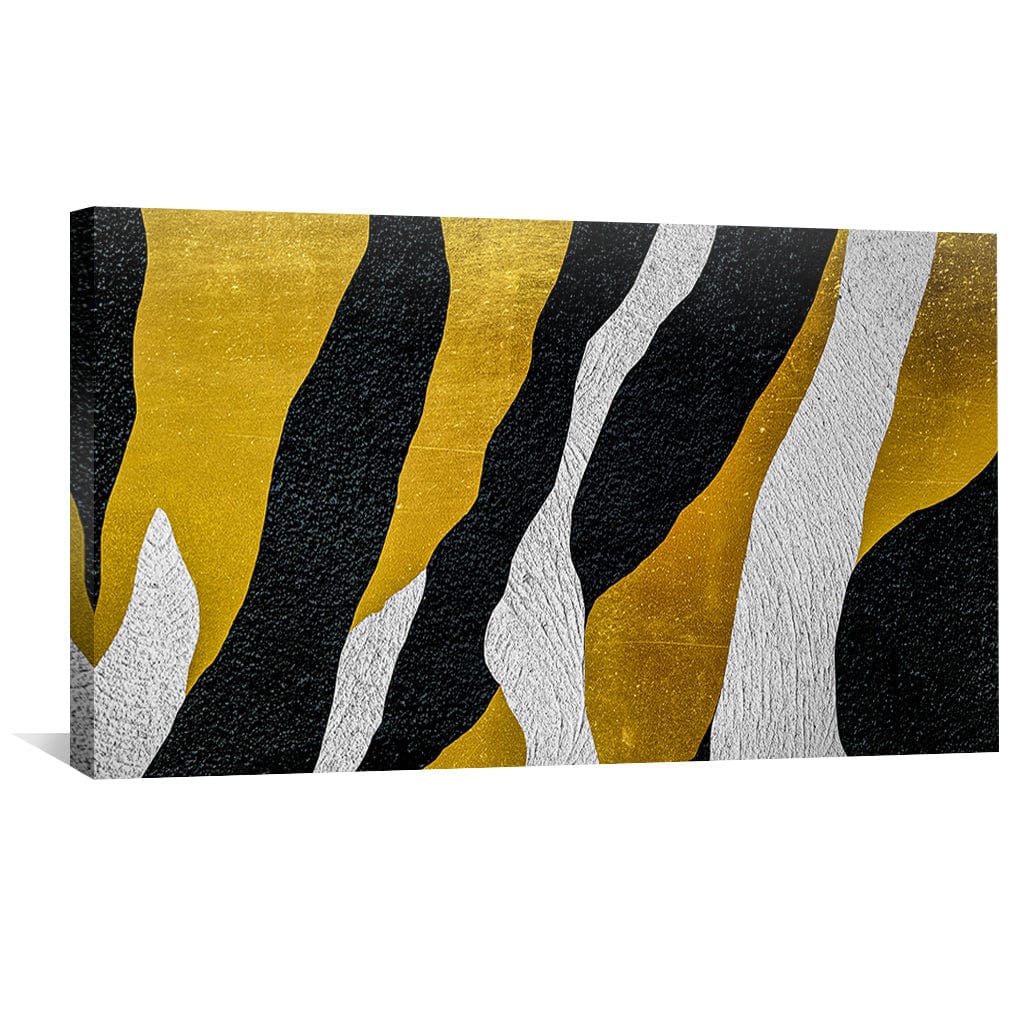 Abstract Gold and Black Waves Oil Painting for Modern Home Decor