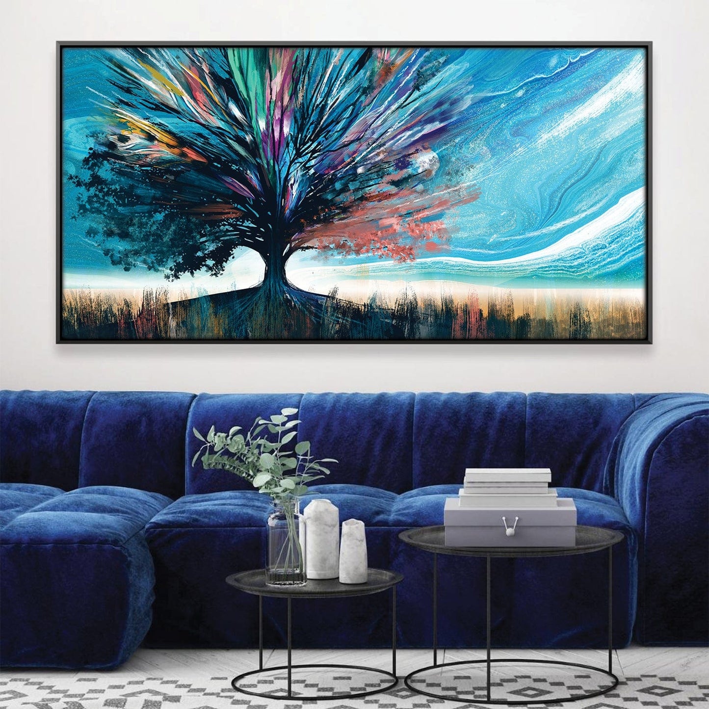 Vibrant Abstract Tree Oil Painting for Modern Home Decor