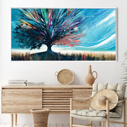 Vibrant Abstract Tree Oil Painting for Modern Home Decor