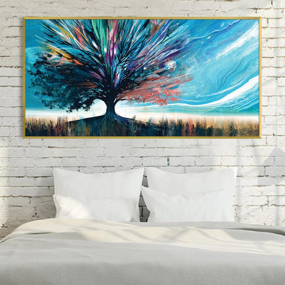 Vibrant Abstract Tree Oil Painting for Modern Home Decor