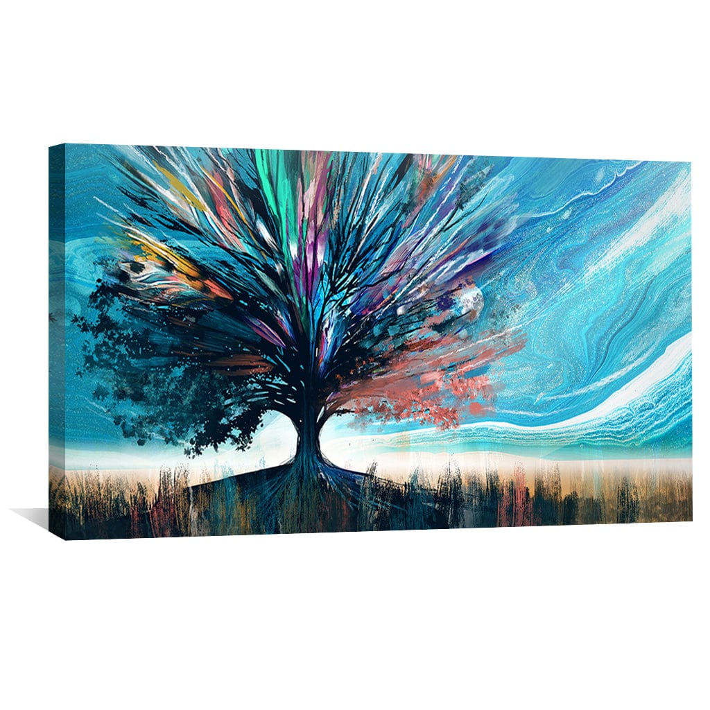 Vibrant Abstract Tree Oil Painting for Modern Home Decor