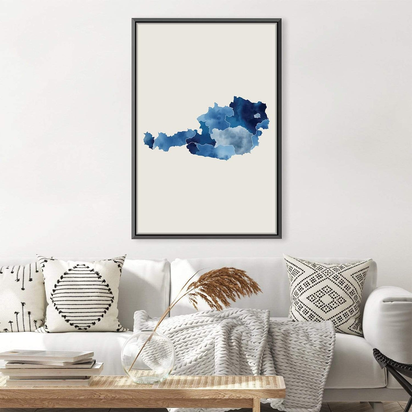 Abstract Austria Watercolor Art for Modern Home Decor