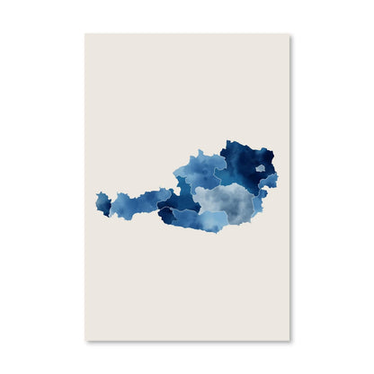 Abstract Austria Watercolor Art for Modern Home Decor