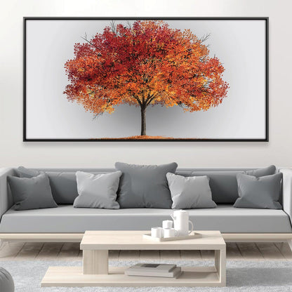 Vibrant Autumn Tree Oil Painting – Rustic Fall Colors for Modern Decor