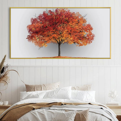 Vibrant Autumn Tree Oil Painting – Rustic Fall Colors for Modern Decor