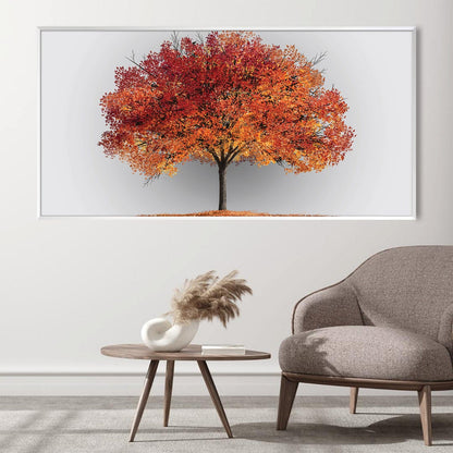 Vibrant Autumn Tree Oil Painting – Rustic Fall Colors for Modern Decor