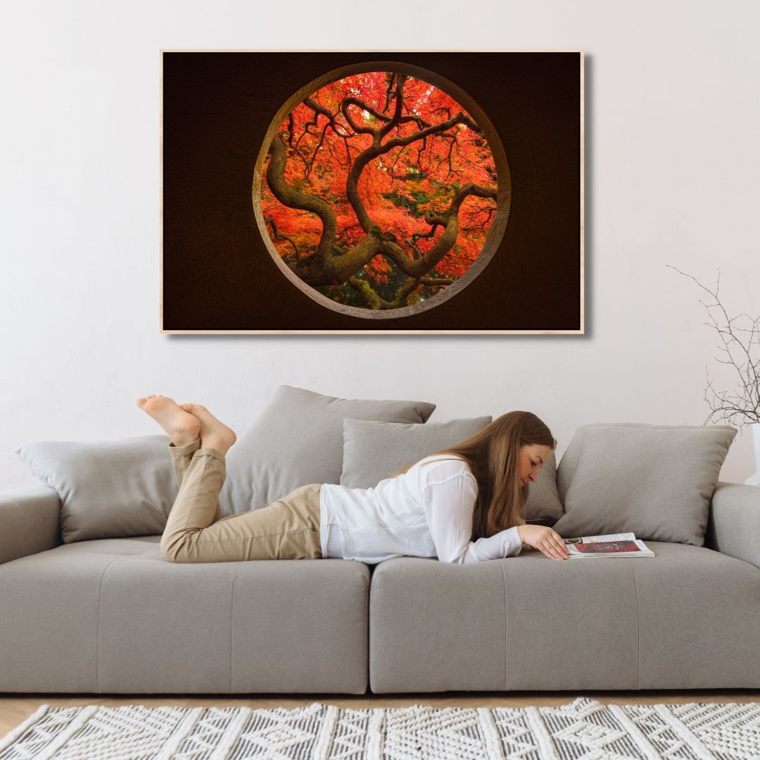 Vibrant Autumn Tree Painting - Abstract Fall Landscape Art for Home Decor