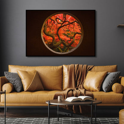 Vibrant Autumn Tree Painting - Abstract Fall Landscape Art for Home Decor