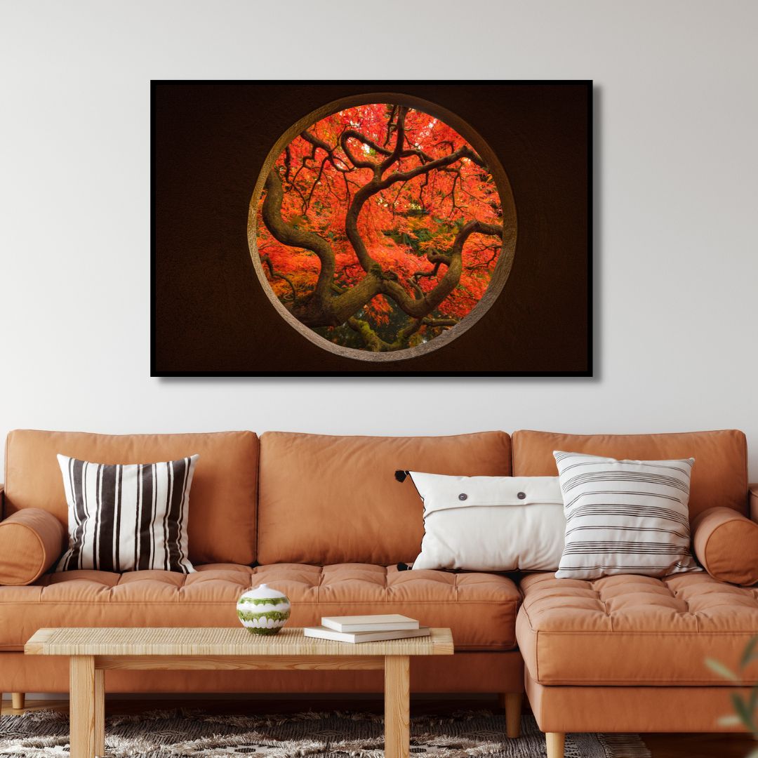 Vibrant Autumn Tree Painting - Abstract Fall Landscape Art for Home Decor