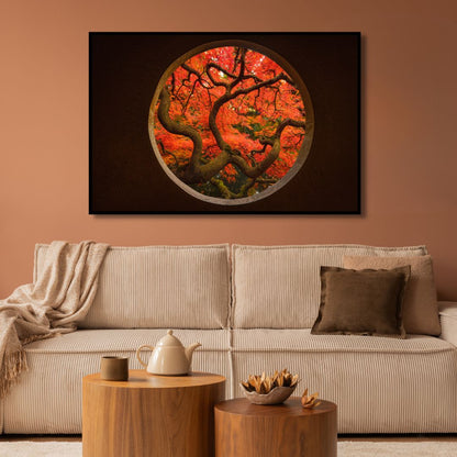 Vibrant Autumn Tree Painting - Abstract Fall Landscape Art for Home Decor